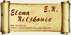 Elena Miljković vizit kartica